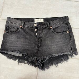 We the Free Black Denim Button Down Shirts, Size 28